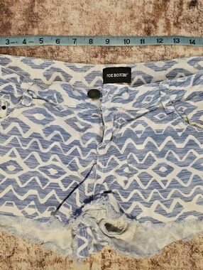 Joe Boxer Blue & White Geometric Denim Shorts